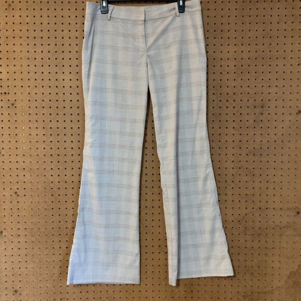 VTG Y2K Flare Pants Plaid Tan Studio Y Workwear Professional Funky 9‎
